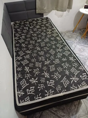 Cama box de solteiro com colchão 