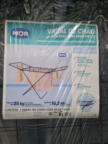 Varal de chão gigante com abas maxi preto