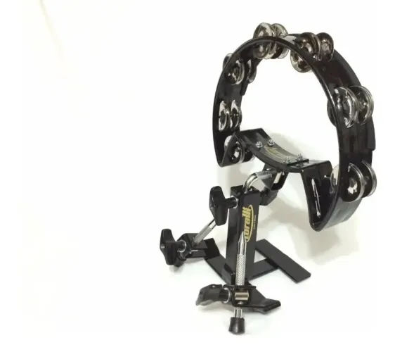 Pandeirola e suporte para pedal de bateria