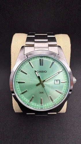 Relógio Casio MTP-VD03D Verde Mint Full Set | Caixa, Manual e Elos Extras