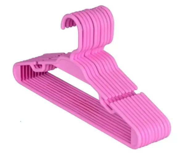 Kit 30 Cabides Infantil/Bebê Plástico Rosa 5,5mm