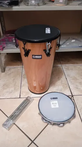 Kit Tantan 11×50 Cônica profissional + Reco 3 molas profissional Jeg + Pandeiro 10"