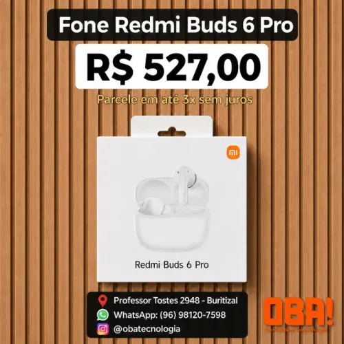 Redmi Buds 6 Pro - Branco - Com cancelamento de ruído