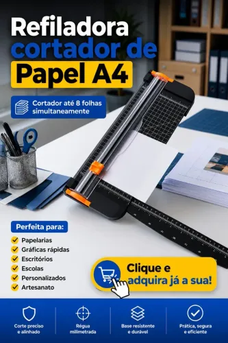 Refiladora Cortador de Papel A4- 8folhas