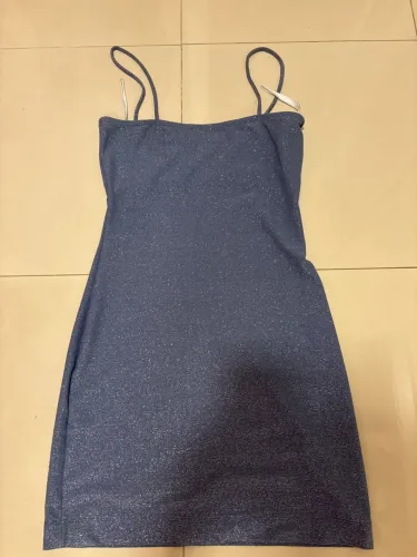 vestido azul bebê lurex