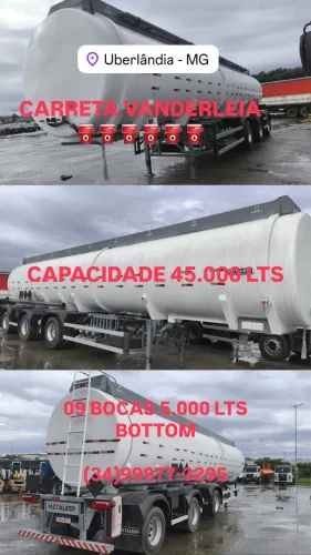 CARRETA TANQUE VANDERLEIA 45.000 lts 09 COMPARTIMENTOS CARRETA TANQUE, CAMINHÃO TANQUE 