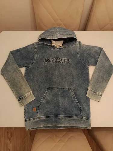 Casaco Lavagem Jeans com Capuz - tam M