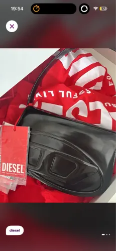 Bolsa Diesel 1DR Shoulder Bag X08396 Preta Espelhada -ORIGINAL
