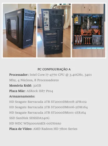 Computador I7 32GB, SSD 240Gb e + de 6TB de espaço