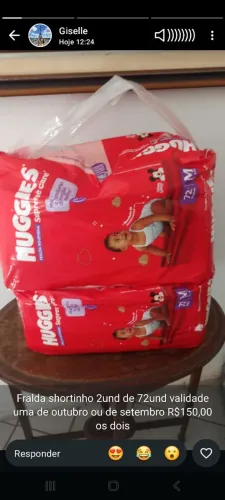 Fralda descartável  ( leia o anúncio  )