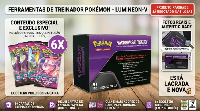 Cartas Pokémon Lacradas Ferramentas de Treinador - Pokémon 2022 - Lumineon-V