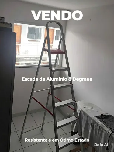 ? Escada Alumínio 8 Degraus - Muito Conservada e Segura