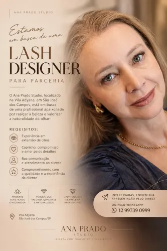 ?OPORTUNIDADE DE PARCERIA | LASH DESIGNER