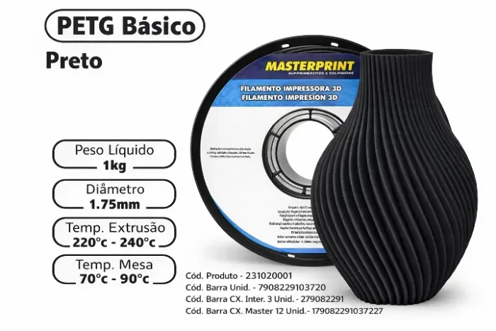 Filamento Masterprint Petg para Impressora 3D
