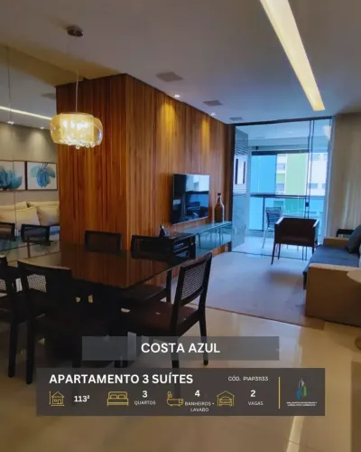 APARTAMENTO NASCENTE 113m² 3 SUÍTES VARANDA GOURMET 2 VAGAS INFRA VENDE COSTA AZUL