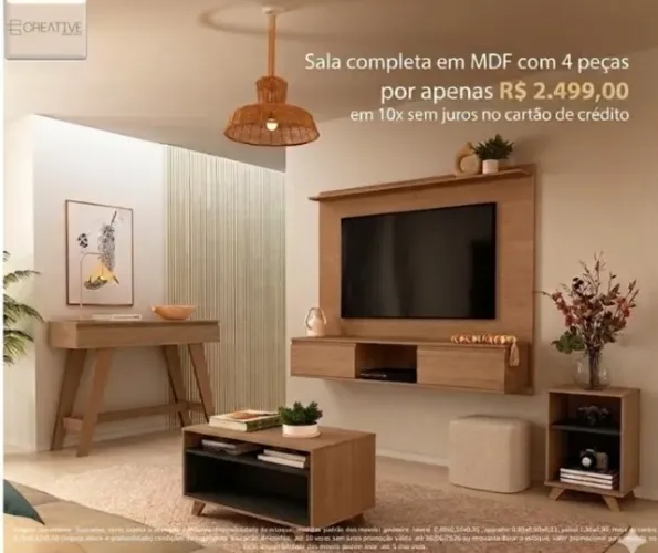 Sala completa em MDF com 4 peças