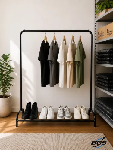     Arara de Roupas Industrial com Sapateira - Alta Capacidade BGS