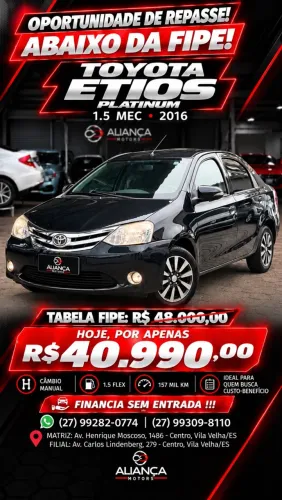 Toyota Etios Platinum Sed. 1.5 Flex 16V 4P Mec. 2016