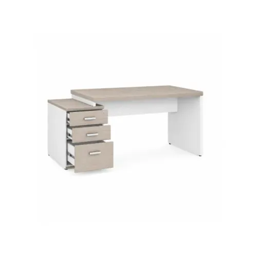 Mesa Para Escritório Com 3 Gavetas Fresno Branco Design Profissional 71130
