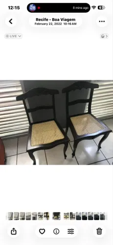 Conjunto de Cadeiras 4 jacaranda e palhinha