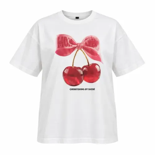 Camiseta Feminina Branca Cherryshing by Sucré - Tamanho G - Usada em Ótima Condição