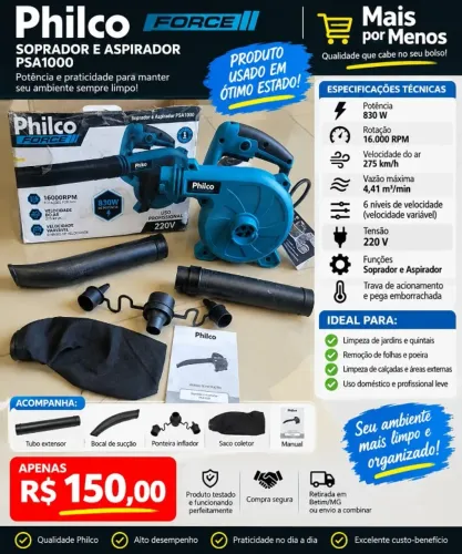 Soprador e Aspirador Philco PSA1000