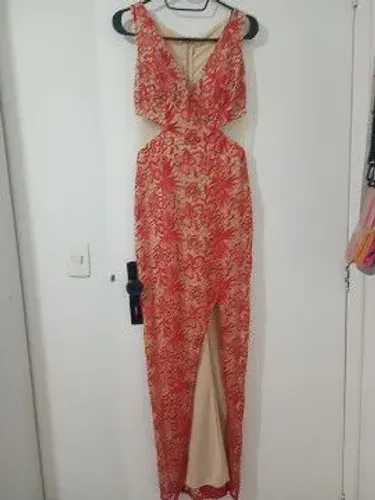 Vestido longo sereia seminovo com fenda