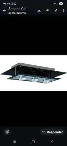 Lustre Plafon Preto 3 Lâmpadas 