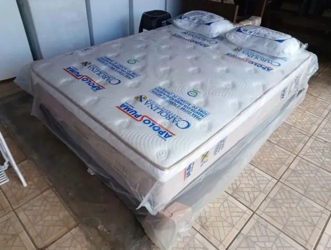 Cama Box nova + Colchao Casal em Gel Molas Ensacadas Novo + Entrega gratis em Sorocaba.