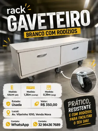 Rack gaveteiro branco