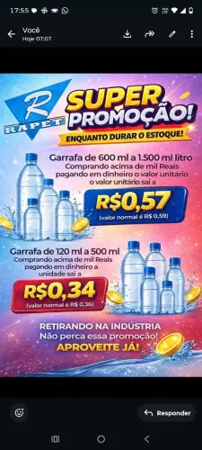 Garrafa pet litros 