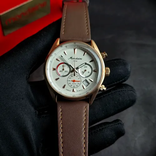 Relógio Mondaine 1954 M1 cronógrafo Rosé couro 33055G0MVRC4