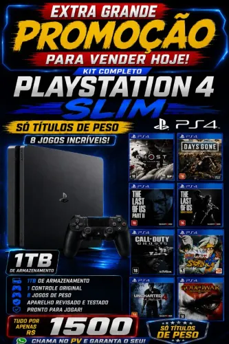 Ps4 Slim 1 Tera 8 Jogos ( Promoção ) 