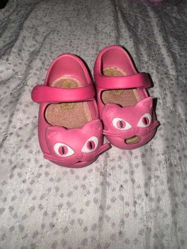 sapatilha my first mini melissa cat rosa tamanho 15