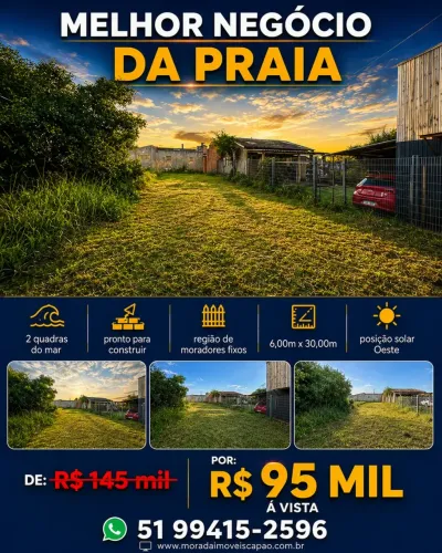 BAIXEI PRA TORRAR NO PIX! TERRENO 2 QUADRAS DO MAR | CAPÃO DA CANOA