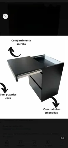 Armário cabeceira com gaveta secreta