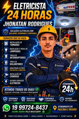 Eletricista Paulínia e região 24 horas