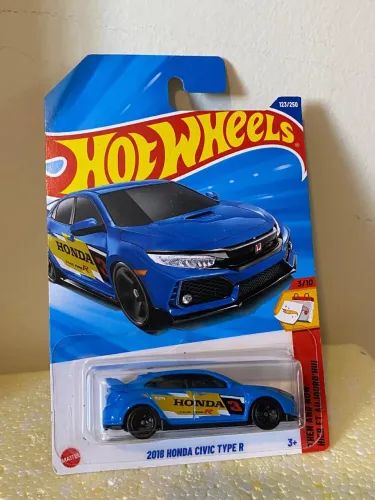 Carrinho Hotwheels Honda Civic Type R Azul Novo 1:64 Hot Wheels