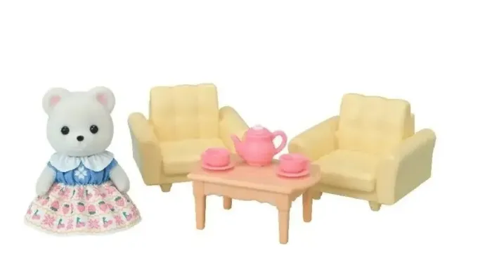 Sylvanian friends conjunto de sala de estar menina urso polar novo