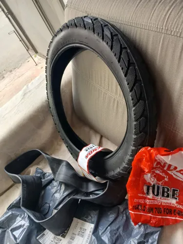 Pneu e camera pra bike Elet. 16 2.50 por 160 R$