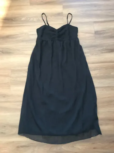 Vestido Animale Preto Longo 38 Novo