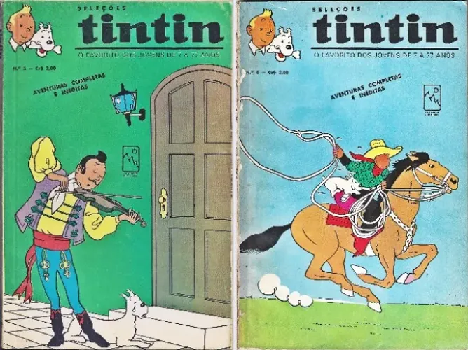 SELEÇÕES Tintin - HQs 'Franco-Belga' n°s 3 e 4 (Hemus) [1972] - preço unitário.