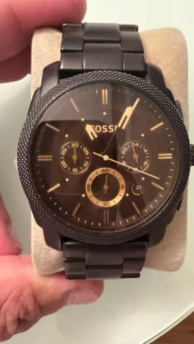 Relógio Fossil Machine Chronograph ? Preto com Rosé Gold