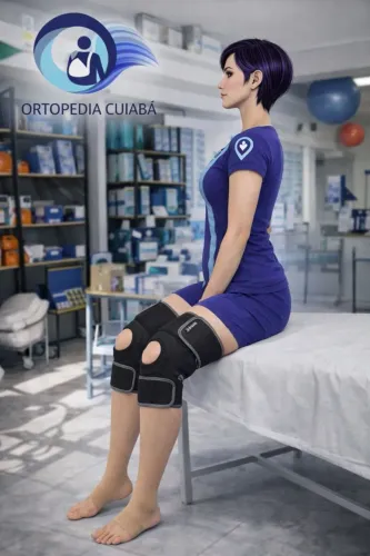 Joelheira ajustável com haste flexível 