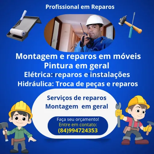Serviços em Pintura, elétrica, Hidráulica e montagem de móveis 