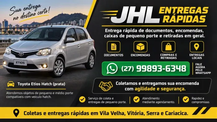 Entrega rápida de pequeno porte em carro de passeio