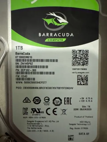 HD Seagate BarraCuda 1TB - 7200 RPM (3.5")