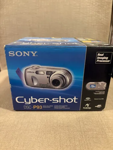 Caixa e manuais câmera Cyber Shot DSC P93