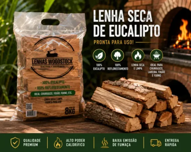Lenhas Eucalipto Premium Woodstock 8kg