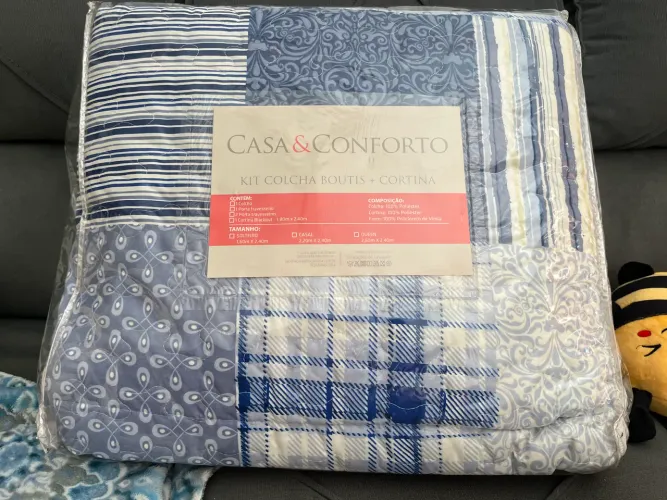 Conjunto colha e cortina Queen